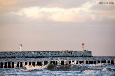 Ustka plaża wschodnia - zima 23-01-2014 2